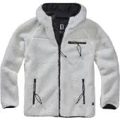 Brandit Teddyfleece Outdoorjacke mit Kapuze Größe XXL Farbe Weiß