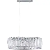 LINDBY Hängelampe Sofia, 68 cm, 3-flammig, E14, chrom/klar
