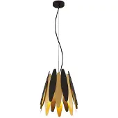 LUCANDE Lounit Hängelampe, schwarz-gold, 1-flammig