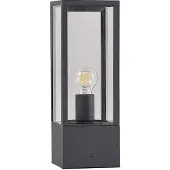 LINDBY Sockelleuchte Peldar, anthrazit/klar, Höhe 40cm, Glas