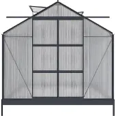 Vente-unique Polycarbonat-Gartengewächshaus 7,5 m² GREENEA II mit Sockel - Anthrazit