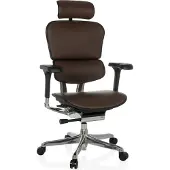 Hjh OFFICE Luxus Chefsessel ERGOHUMAN GEN2 Ergonomischer Bürostuhl mit Armlehnen (höhenverstellbar) Leder Drehstuhl für Büro, Zuhause