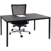 Mendler Schreibtisch Petrila, Konferenztisch Bürotisch Seminartisch, 120x80cm MDF schwarze Eiche-Optik