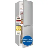 Exquisit Kühl-Gefrierkombination, 193 Liter, No-Frost, LED-Beleuchtung, 4-Sterne-Gefrieren, KGC5195-65-NF-330E silber