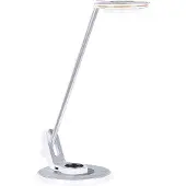 Beliani LED-Schreibtischlampe Weiß Metall USB-Port Dimmbar Verstellbarer Schirm Arm Helligkeitsregulierung Modern Büro Ausstattung Arbeitsleuchte