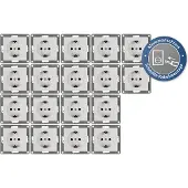 ETT 18x Schutzkontakt-Steckdose McPower "Cup", 250V/16A, UP, Klemmanschluss, weiß, poliert / Hochglanz