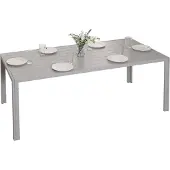 Mendler Alu-Esstisch MCW-N40, Tisch Bistrotisch Gartentisch Balkontisch, wetterfest 180x80cm hellgrau