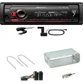 Pioneer MVH-S420DAB Bluetooth Digitalradio USB Einbauset für Peugeot 206 206 CC