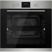 Böhme Einbaubackofen HB60F78PPX mit versenkbare Knebel, Edelstahl Glas mit Heißluft, Timer, 1-fach Teleskopauszug