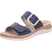 Rohde Damen Pantolette mit schöner Zierschnalle und Klettverschluss Baviera 1301, Größe:42 EU, Farbe:Blau