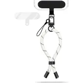 Nalia Wristy Edition - Lanyard Universal Handykette - Handgelenk-Schlaufe mit Metall-Karabiner - Mono Weiß