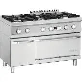 Bartscher Gasherd 70060 GB21 mit 6 Kochstellen und 126 Liter Backofen