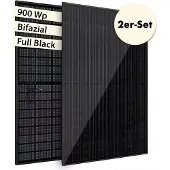 Vale leistungsstarkes Solarmodul Set, 2 x bifaziale Solarpanele, 900 Wp - Solaranlage Set für private Energieerzeugung, Balkonkraftwerk