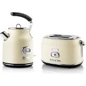 WESTINGHOUSE Retroline Frühstück-Set - Toaster & Wasserkocher - weiß