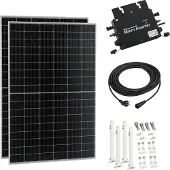Pro-Tec Balkonkraftwerk 'Brusson' mit Halterung 800W + Inverter + 10m Kabel