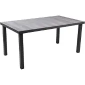 DELUKE Gartentisch FABIAN - Aluminium, Dunkelgrau, 162x90x75cm | Terrassentisch Wetterfest Outdoor Tisch