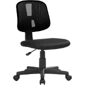 Dmora Bürostuhl Nowra, Arbeitsbürostuhl, Ergonomischer Bürositz, 49x43h81/93 cm, Schwarz