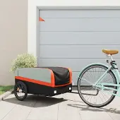 Prolenta Maison Exclusive - Fahrradanhänger Schwarz und Orange 45 kg Eisen