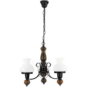 Rabalux 7078 Kronleuchter 3 Spots Petronel, E27-Holz, schwarz, rund, Klassisch, ø600mm