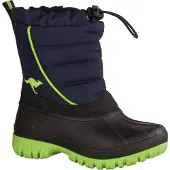 Kangaroos K-Ben 18672-4054 Jungen, Stiefel, Materialmix, Navy/Lime, NEU - Kinderschuhe Gefütterte Kinderstiefel Gr. 18 - 42, Blau