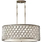 Elstead Lighting Lucia Zeitgenössischer Kronleuchter Brüniertes Silber Stahl Kristalle 3 Lichter E27