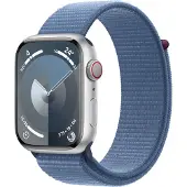 Apple Watch 9 Cell 45mm Silber Alu Winterblau Sport Loop