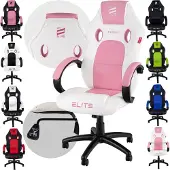 Elite Gaming Stuhl EXODUS | Bürostuhl Ergonomisch - Schreibtischstuhl - PC Gamer Racing Stuhl - Gaming Sessel - Computerstuhl - Belastbar bis 150 kg