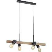 JUST LIGHT LED Pendelleuchte CANOP Retro Design aus Holz Holz Wohnzimmer, Esszimmer, Schlafzimmer, Küche, Büro