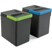 Emuca Recycle 2x6l Recyclingbehälter 2 Einheiten Silber Silber One Size