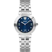 Versace VEOCA0124 Daphnis Restyling blau silber Edelstahl Damen Uhr NEU