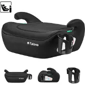 Tulano Cabby 20 Schwarz – i-Size Kindersitz R129, 125–150 cm, vorwärtsgerichtet, Autogurt, Getränkehalter, abnehmbarer Bezug