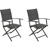 Merxx Gartensessel Florenz 2er Set, klappbar - Aluminium/Textil