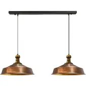 Bamyum Pendelleuchte Asletl-Knob Hängelampe aus Metall 2 Flammige, E27, Kupferfarben Vintage Lampe