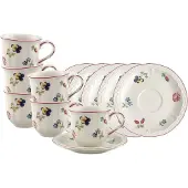 Villeroy & Boch Petite Fleur Espressotasse mit Untertasse 80 ml 6er Set