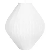Beliani Hängelampe Weiß Nylon Geriffelt Oval 1-Flammig Modernes Design Beleuchtung Pendelleuchte für Esszimmer Wohnzimmer Schlafzimmer