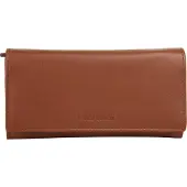 Bruno Banani Geldbörse , Damen, braun (cognac), Leder, leicht glänzend, unifarben, Kleinlederwaren Geldbörse, echt Leder