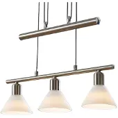 LINDBY Pendellampe Delira, 3-flg., nickel, höhenverstellbar