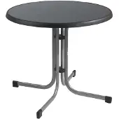 Sieger Gartentisch - Grau - Mecalit - Metallgestell - Ø 86 cm - klappbar