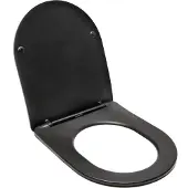 Siko SAT Brevis WC-Sitz 36,3 x 45,5 cm, pflegeleichter Toilettensitz, schwarz matt