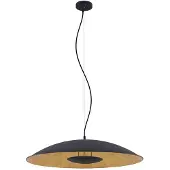 LINDBY Hängelampe Narisara, Ø 80 cm, E27, schwarz-gold