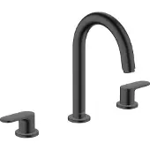 Hansgrohe Vernis Blend 3-Loch Waschtischarmatur mit Zugstangen-Ablaufgarnitur, Mattschwarz