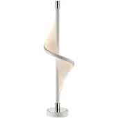 LUCANDE Edano LED Tischleuchte White/Chrome - , Edano, dimmbar, Weiß, für Wohnzimmer, Stoff / Textil, Modern