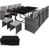 TecTake Rattan Sitzgruppe Palma für 8 bis 12 Personen