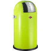 Wesco Abfallsammler 175831-20 PUSHBOY in LIMEGREEN mit 50 Liter Volumen und Klappdeckel / Abfalleimer / Mülleimer