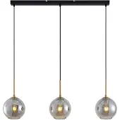 LINDBY Hängeleuchte Hiwana, rauchgrau, Glas, 3-flammig