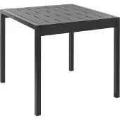 Beliani Gartentisch schwarz Kunststoffgestell 81 x 84 cm 4-Sitzer wetterfest für Garten Terrasse Außenbereich Outdoor