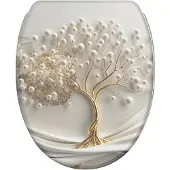 Sanilo WC-Sitz mit Absenkautomatik und Schnellverschluss Tree of Life, Toilettendeckel direkt vom Hersteller, Klodeckel, Klobrille, WC Deckel