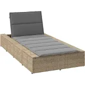 Prolenta Maison Exclusive - Sonnenliege mit schwebender Auflage Beige Poly Rattan