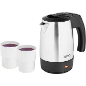 Ecg RK 550 Travel | Reisewasserkocher | 0,5 l | 1000 W | Betriebsanzeige | Auto-Off | silber |