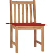 vidaXL Gartenstühle 2 Stk. mit Kissen Massivholz Teak